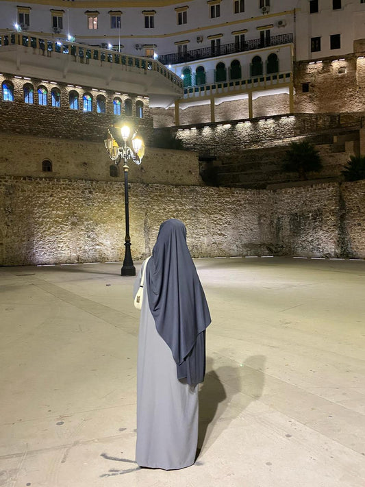 Abaya Chaimae gris clair